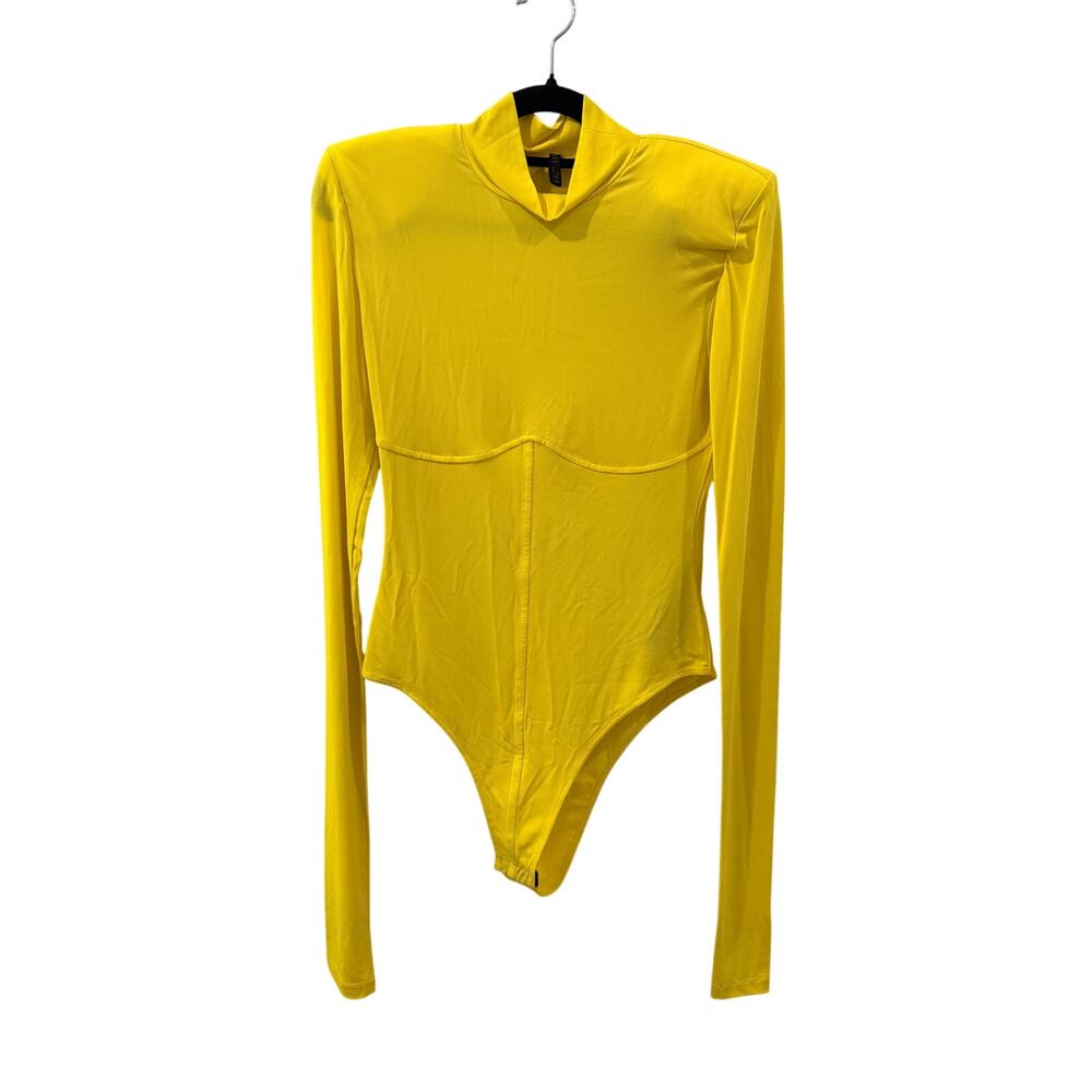 Unravel Project Bright Yellow Long Sleeve High Neck Bodysuit Size M